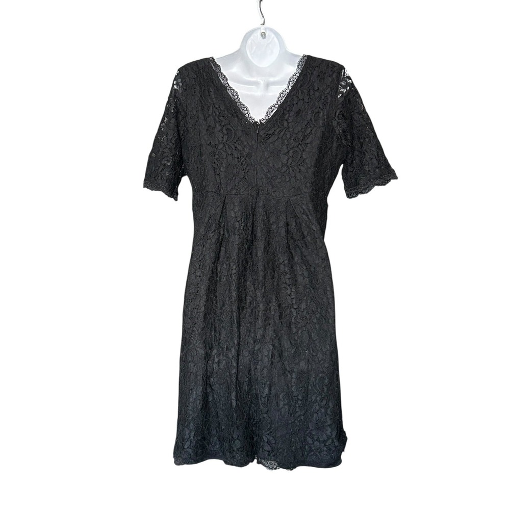 Motherhood Maternity Lace Dress Womens Size Large Black Lined S/S Back Zipper - Picture 2 of 7